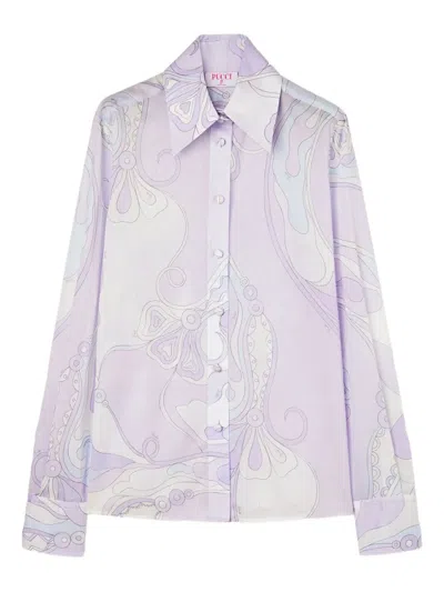 ORCHIDEE-PRINT COTTON SHIRT
