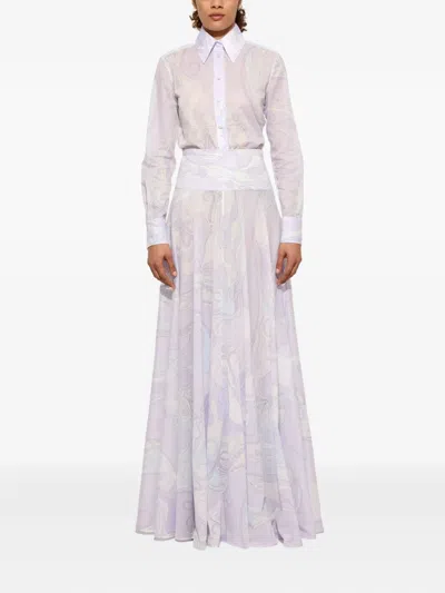 ORCHIDEE-PRINT COTTON SHIRT