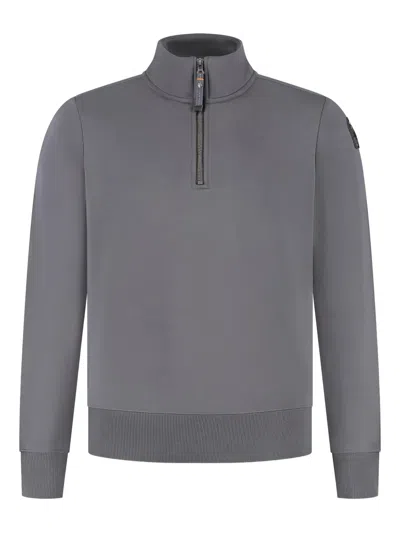 Parajumpers Broad Peak Zip-neck Sweatshirt In Gray