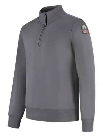 Parajumpers Broad Peak Zip-neck Sweatshirt In Gray