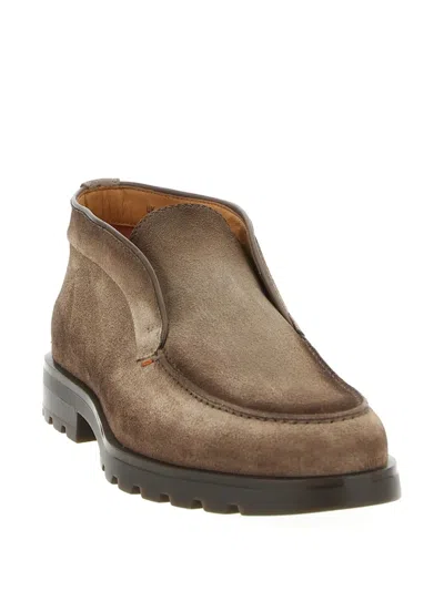 Santoni 'rock' Ankle Boots In Brown