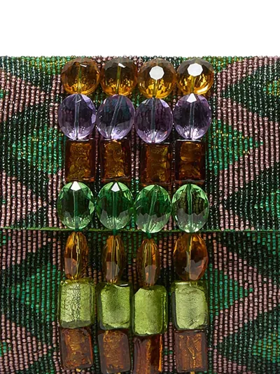 Maliparmi Beaded-embellishment Geometric-pattern Shoulder Bag In Green