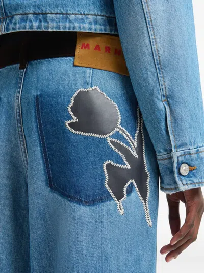 Marni Jeans With Appliqué In Blue