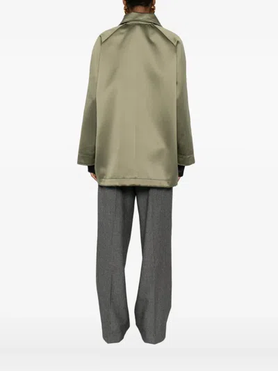 Covert Drawstring-hem Jacket In Green