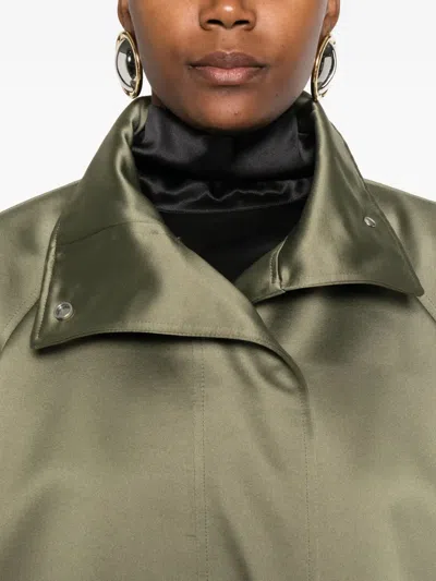 Covert Drawstring-hem Jacket In Green