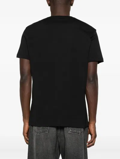 Versace Jeans Couture Cotton T-shirt With Metallic Gold Logo In Multi