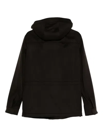 Zegna Drawstring-hood Coat In Brown