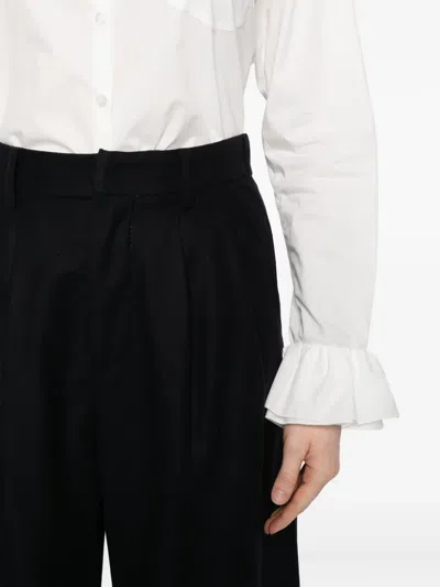 Susanne Bommer Ruffled-cuff Shirt In White