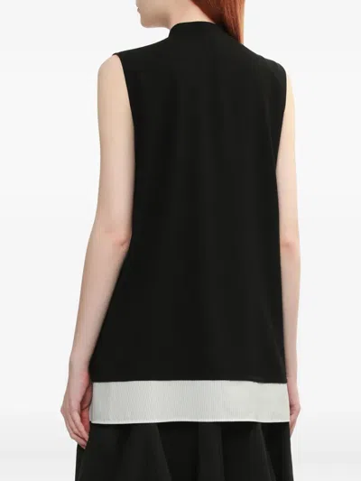 Enföld Sleeveless Front-button Shirt In Black