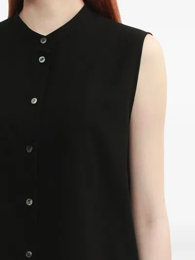 Enföld Sleeveless Front-button Shirt In Black
