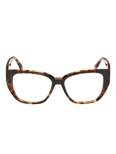 Max Mara Tortoiseshell Clip-on Glasses In Brown