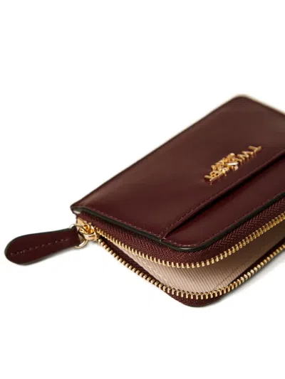 Twinset Zip-around Cardholder In Brown