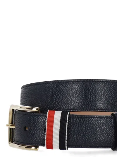 Thom Browne Pebble Grain Striped Loop In Black