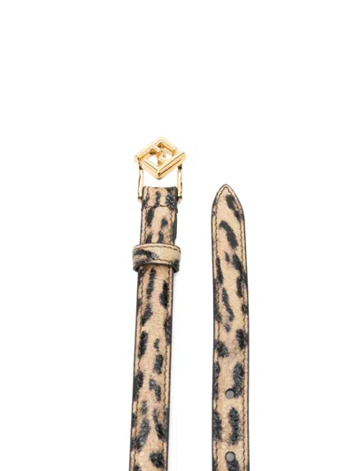 Fendi Ff Diamonds Belts Multicolor In Animal Print