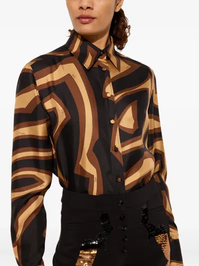 Pucci Multicolor Silk Pattern Shirt In Multi