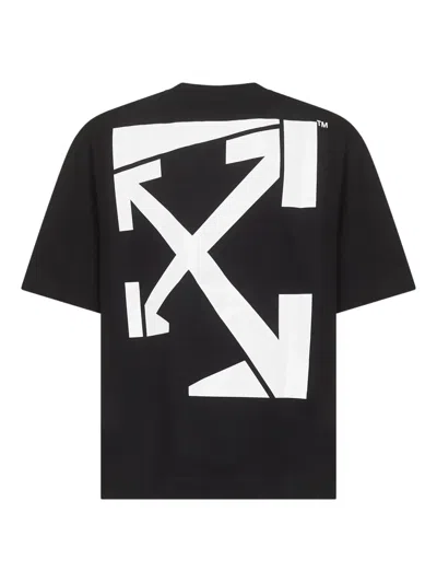 Off-white Oversized Black T-shirt With Contrasting Logo Print In Cotton