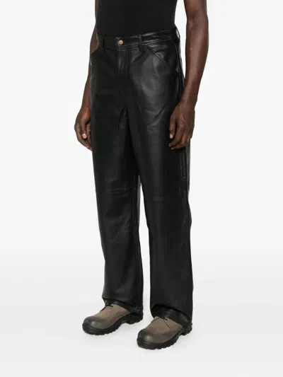 Carter Young Big Ben Leather Trousers In Black