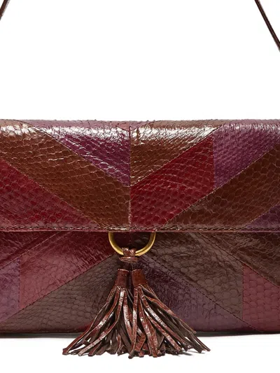 Maliparmi Patchwork Tassel Shoulder Bag In Red