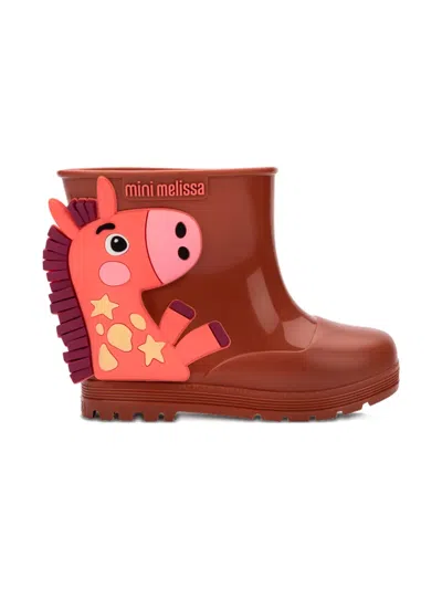 Mini Melissa Wonderland Wellies In Brown