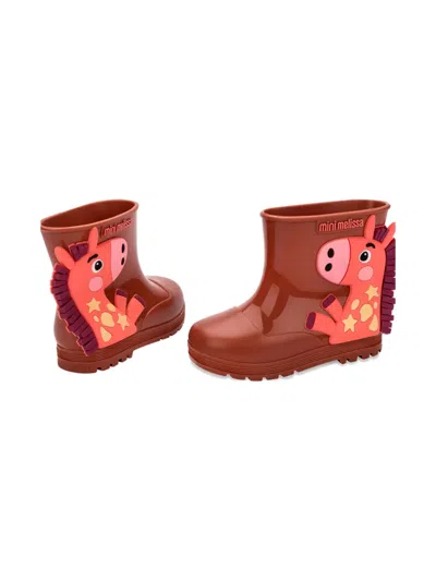 Mini Melissa Wonderland Wellies In Brown