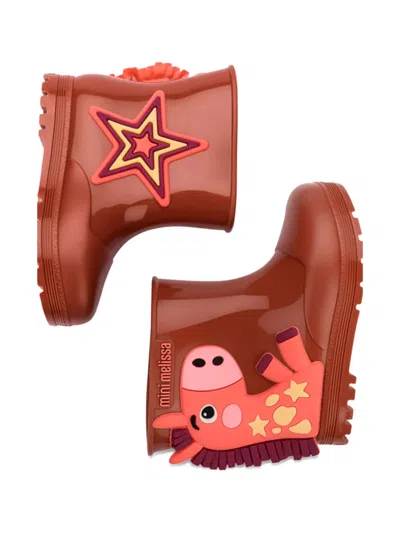 Mini Melissa Wonderland Wellies In Brown