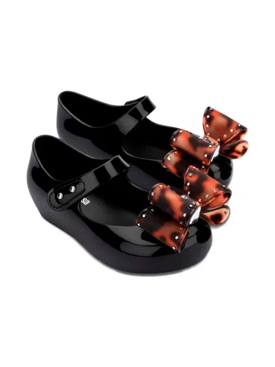 Mini Melissa Ultragirl Classic Bow Ballerinas In Black