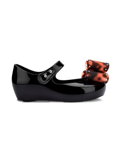 Mini Melissa Ultragirl Classic Bow Ballerinas In Black