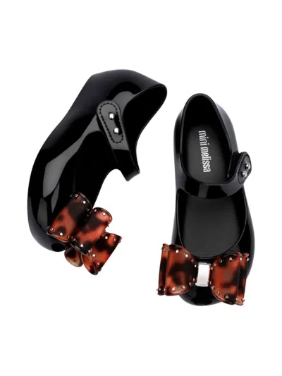 Mini Melissa Ultragirl Classic Bow Ballerinas In Black