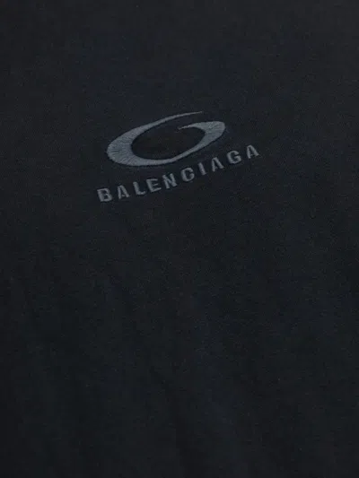 Balenciaga Black Washed Loop Sports Icon Oversize T-shirt In Black