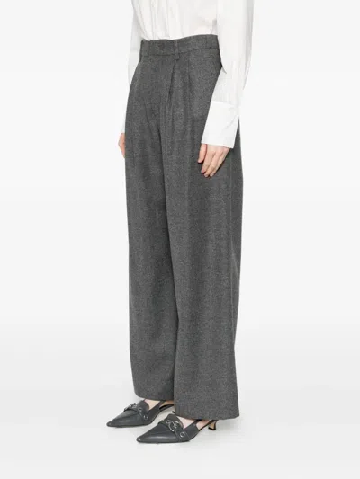 Susanne Bommer Cotton Blend Trousers In Gray