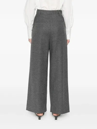 Susanne Bommer Cotton Blend Trousers In Gray