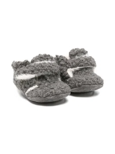 Douuod Wool Cross-strap Pre-walkers In Gray