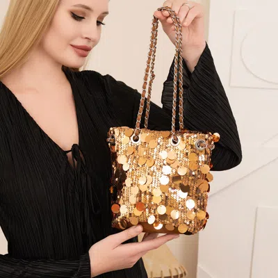 Fashnzfab Sequin Embellished Bucket Bag In Multi
