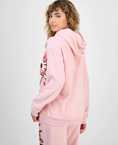 Hybrid Juniors' Hello Kitty Drawstring Plush Joggers In Pink