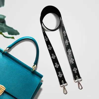 Fashnzfab Cross Patterned Bling Bag Strap In Multi