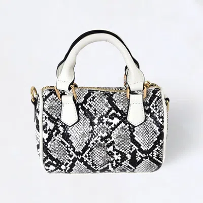 Fashnzfab Snake Skin Patterned Tote / Crossbody Bag In White
