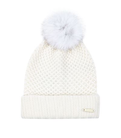 burberry fur pom pom beanie
