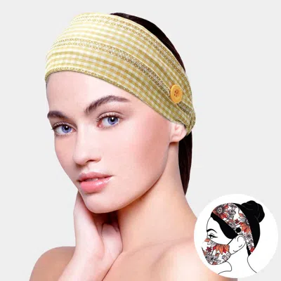 Fashnzfab Plaid Check Elastic Headband In Green