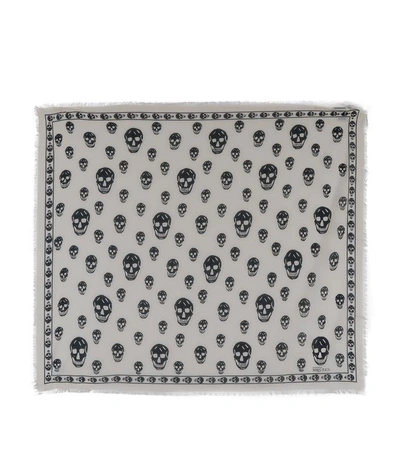 Shop Alexander Mcqueen Fringed Skull Scarf