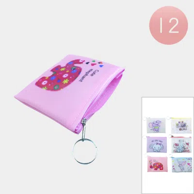 Fashnzfab 12pcs - Elephant Message Coin Purses / Keychains In Multi