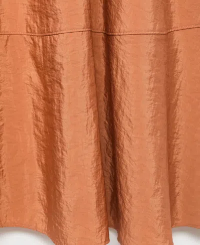 Mango Midi Satin Skirt Caramel In Brown