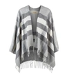 BURBERRY Merino Wool and Cashmere Check Poncho