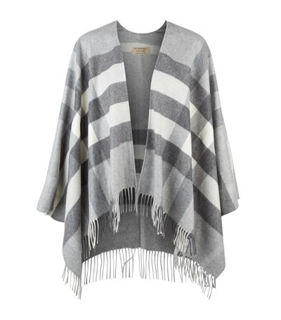 Burberry Merino Wool And Cashmere Check Poncho