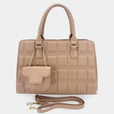 Fashnzfab Faux Leather Top Handle Crossbody Bag With Mini Bag In Green