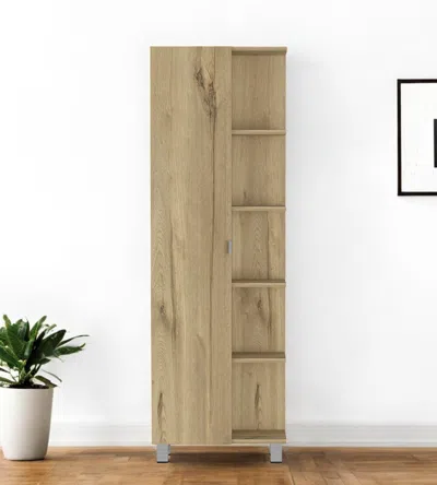 Hivvago 62" Oak Wood Pantry Or Storage Closet In Brown