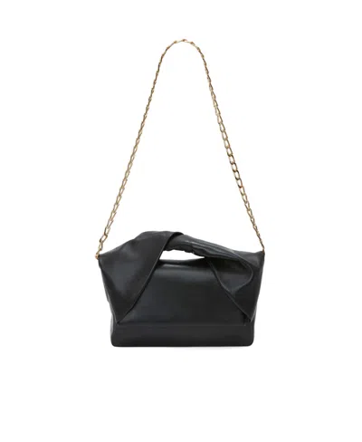 Jw Anderson Nano Twister Chain-linked Crossbody Bag In Black