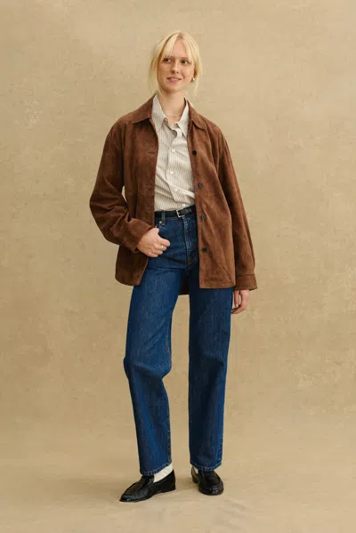 A Days March Penny Suede Overshirt In Brown