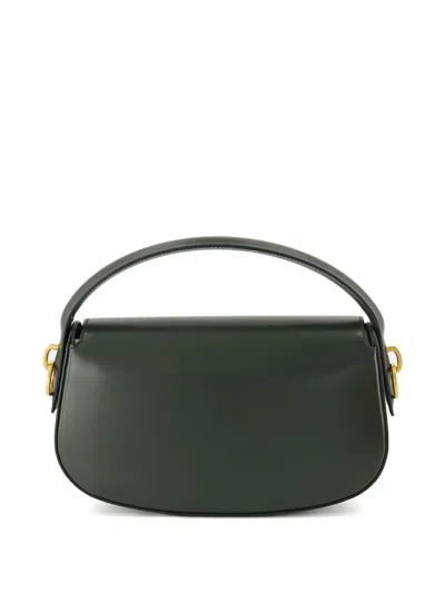 Saint Laurent Voltaire In Box Curved-handle Leather Shoulder Bag In Green