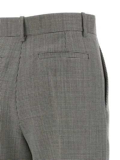 Valentino Houndstooth Stretched Trousers In Gray