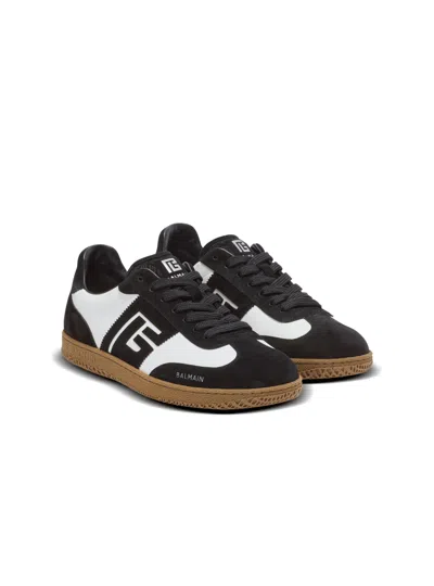 Balmain Swan Sneakers In Calfskin And Suede In Multi